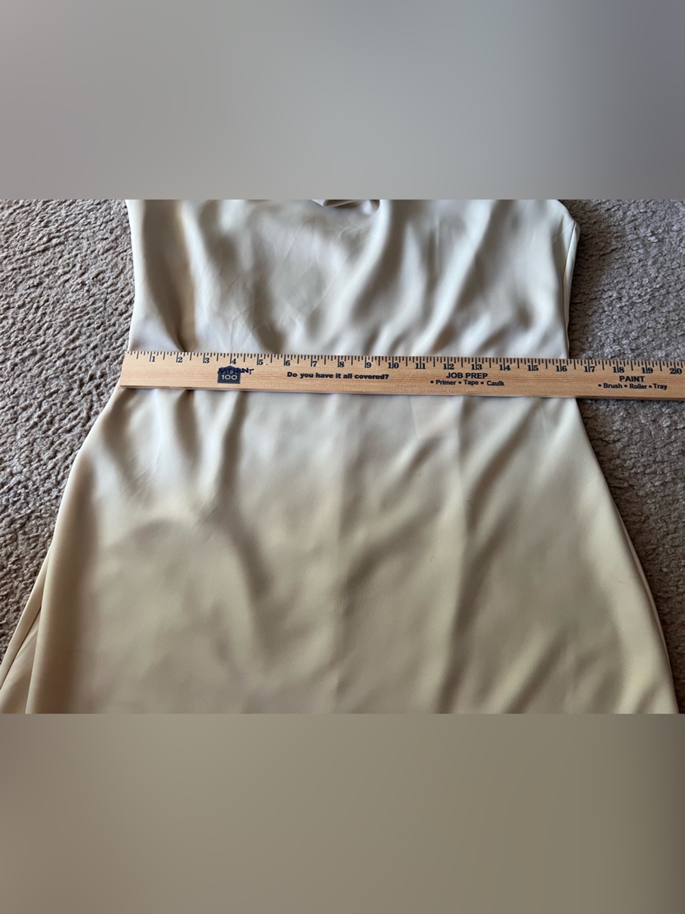 NWT Urban Outfitters UO Mallory Cowl Neck Satin Slip Mini Dress Cream Tan XL - Picture 8 of 11